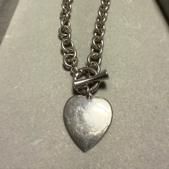 Sterling Silver Heart Toggle Necklace - Picture 2 of 4